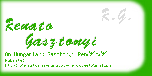 renato gasztonyi business card
